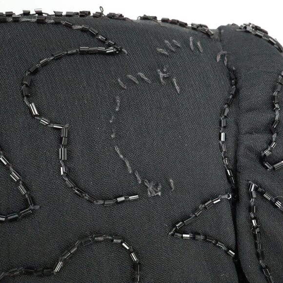 Brillante by JA Dress Womens Large Black Sequin Gold Trim Chiffon Formal Vintage - Picture 11 of 16